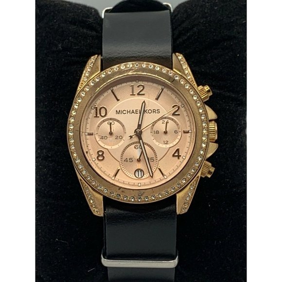 Michael Kors MK5263 Women Black Leather Analog Ros main image 8